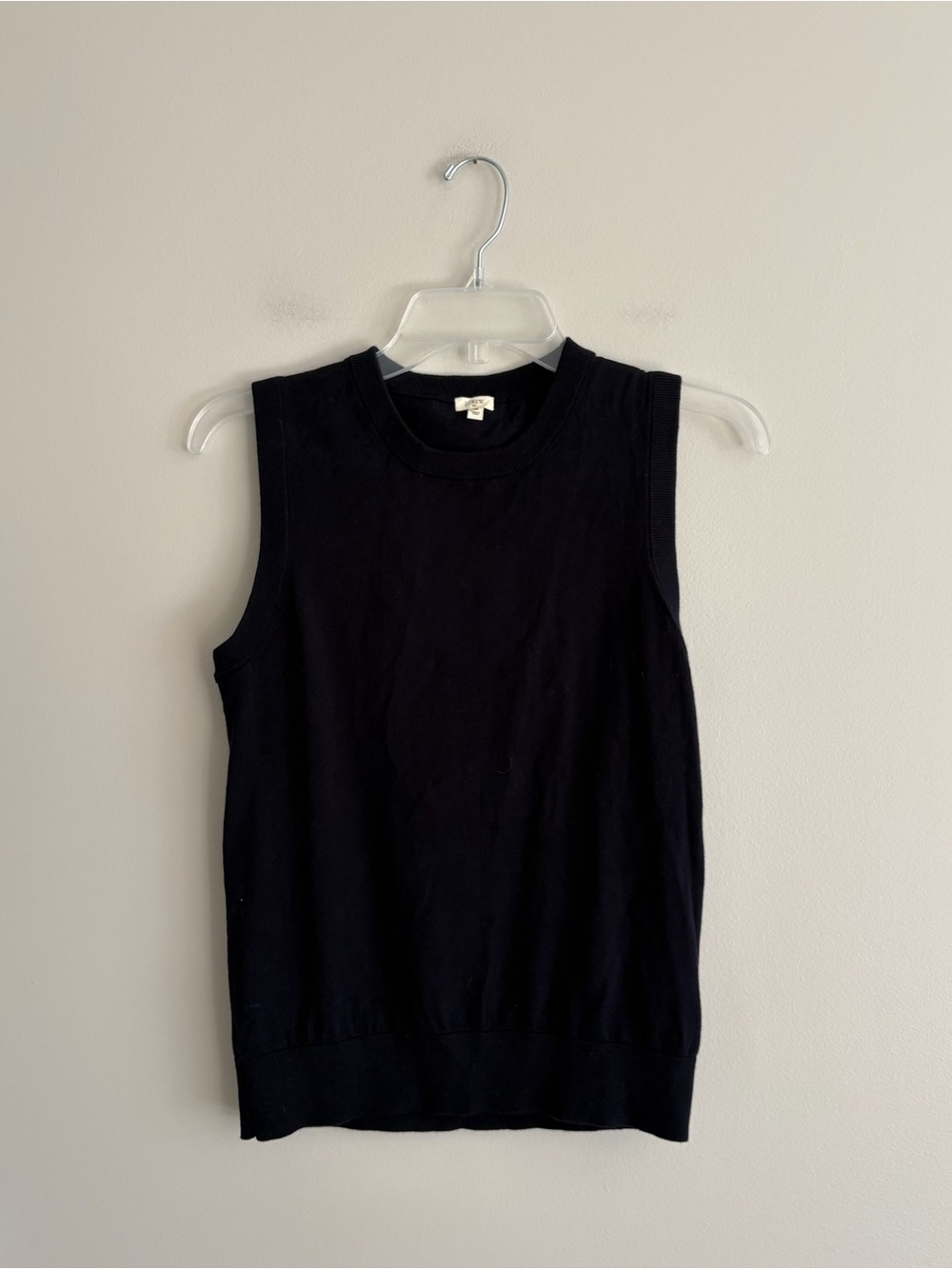 J. Crew Black Crewneck Sleeveless Knit Sweater Size M